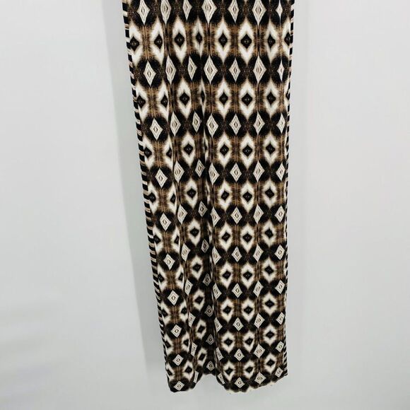 Soma Size XS Brown & Cream Mixed Geometric Print Adjustable Strap Maxi Dress - Picture 3 of 7